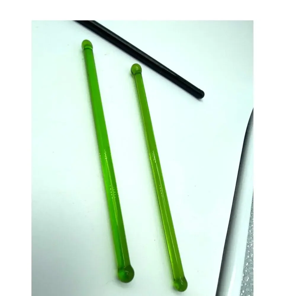 Glass Swizzle Sticks Cocktail Stirrer Glass Vintage Rods Bar Lot‎ Of 11